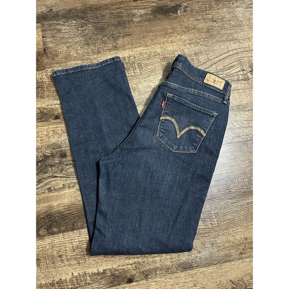 Levi’s 512 Perfectly Slimming Jeans 12S W31 L30 Straight Leg Dark Wash Stretch - Picture 1 of 10
